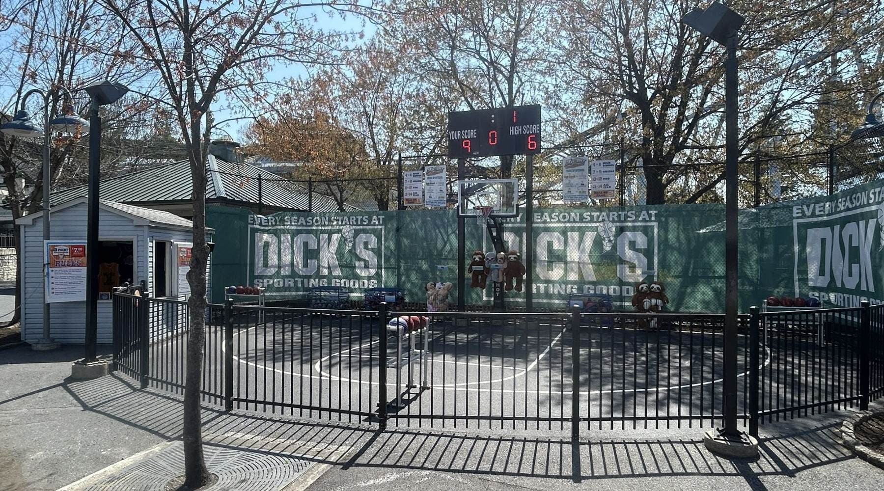 Players take 12 shots around the basketball court