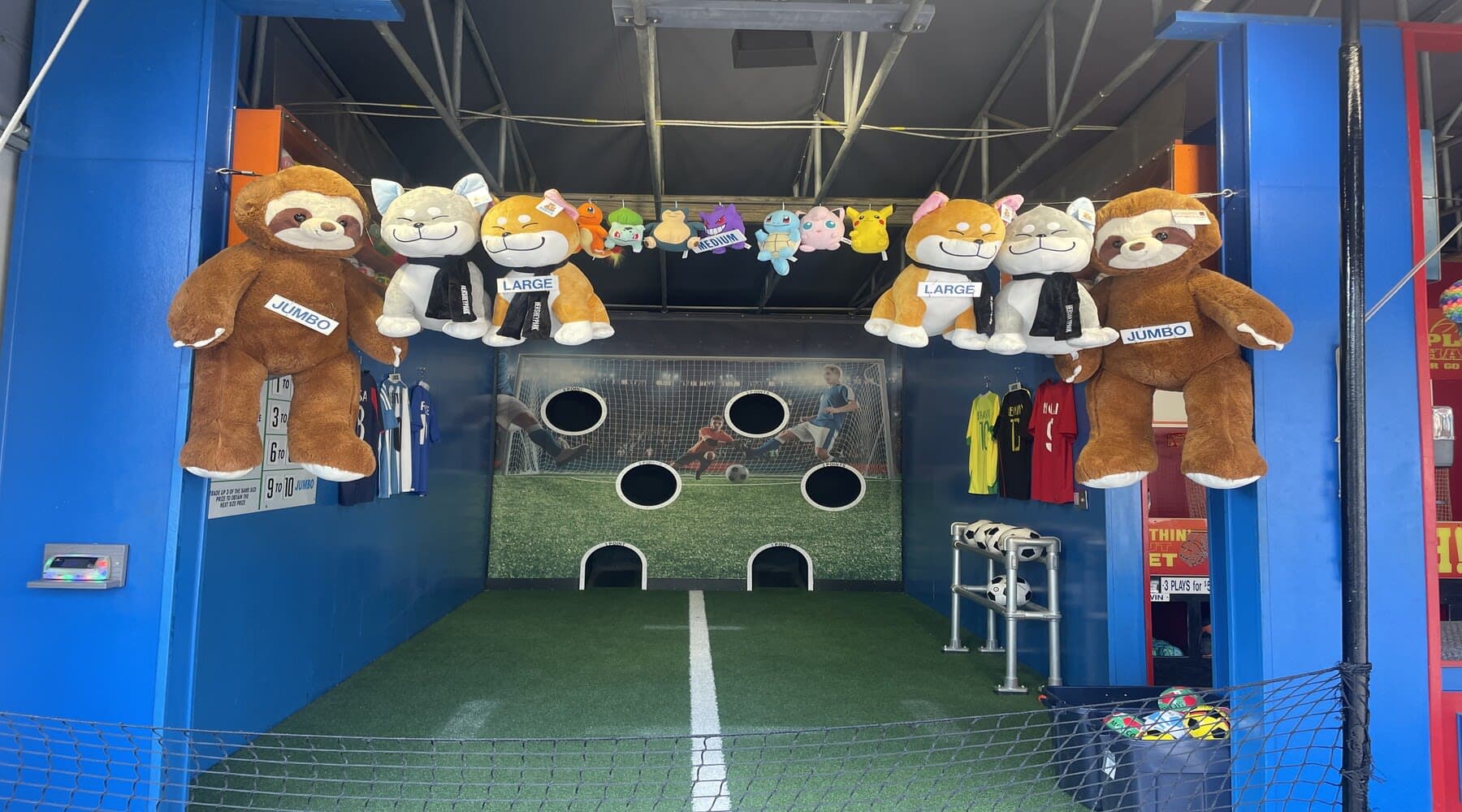 Throw a football at a target and win a prize