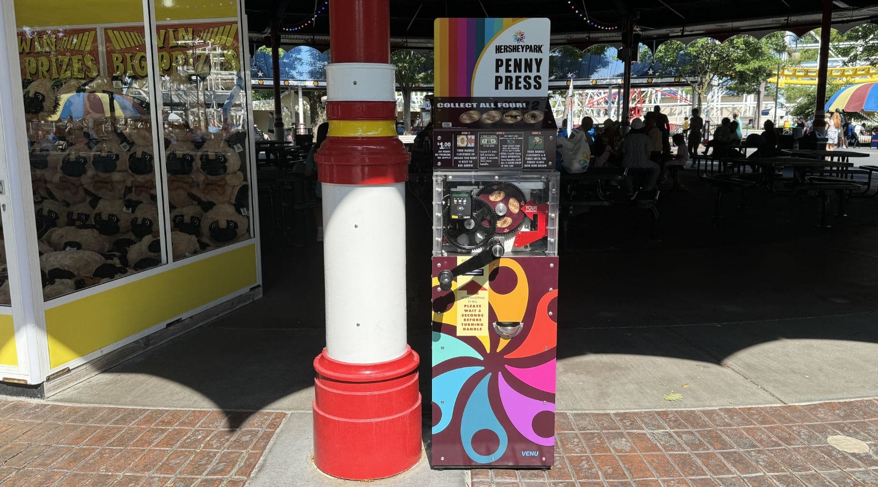 Pressed Penny machine outside of Founder's Way