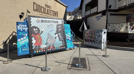 Disc Drop game in Chocolatetown at Hersheypark