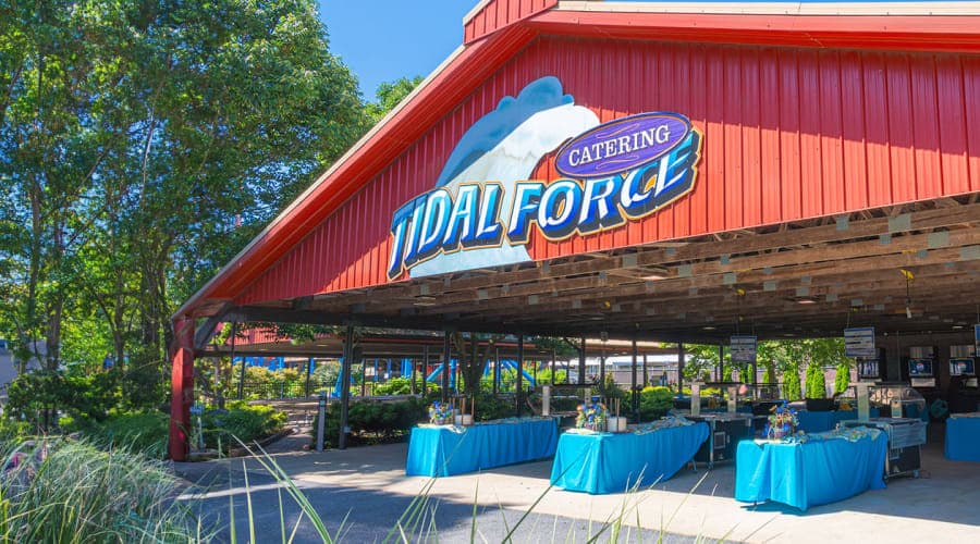 Tidal Force catering area inside Hersheypark