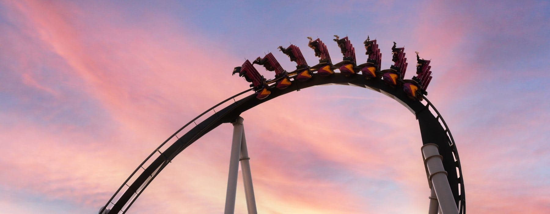 Great Bear Roller Coaster at sunset