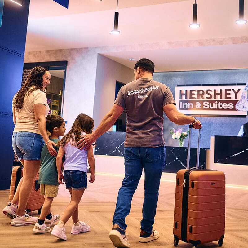 arrival at hershey inn and suites lobby