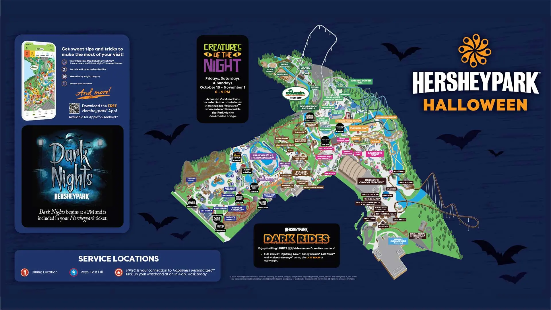 hersheypark halloween dark nights map