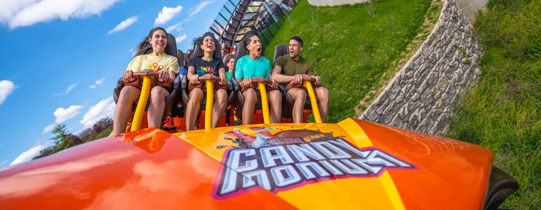 Family riding Candymonium