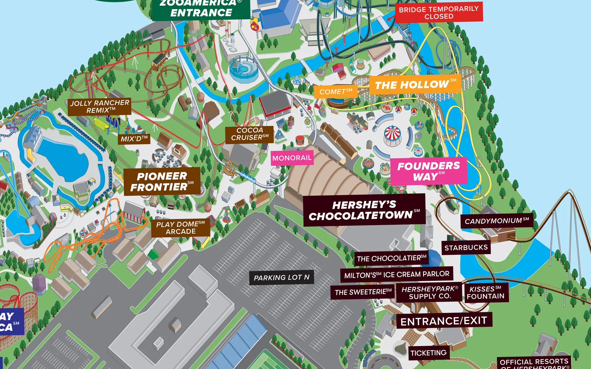 Amusement Park Map Hersheypark