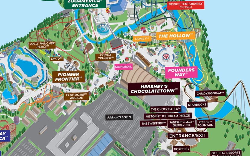Amusement Park Map | Hersheypark