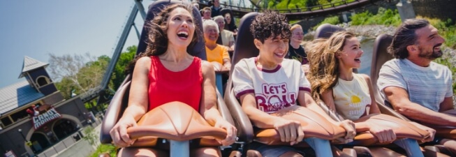 Hersheypark guests enjoying Candymonium roller coaster